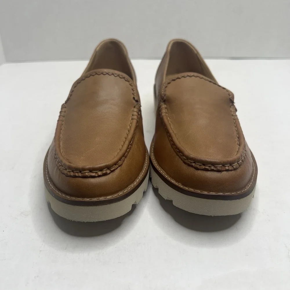 Sperry Top-Sider A/O Lug Loafer Women’s 8 M Tan Leather Platform Shoes NIB